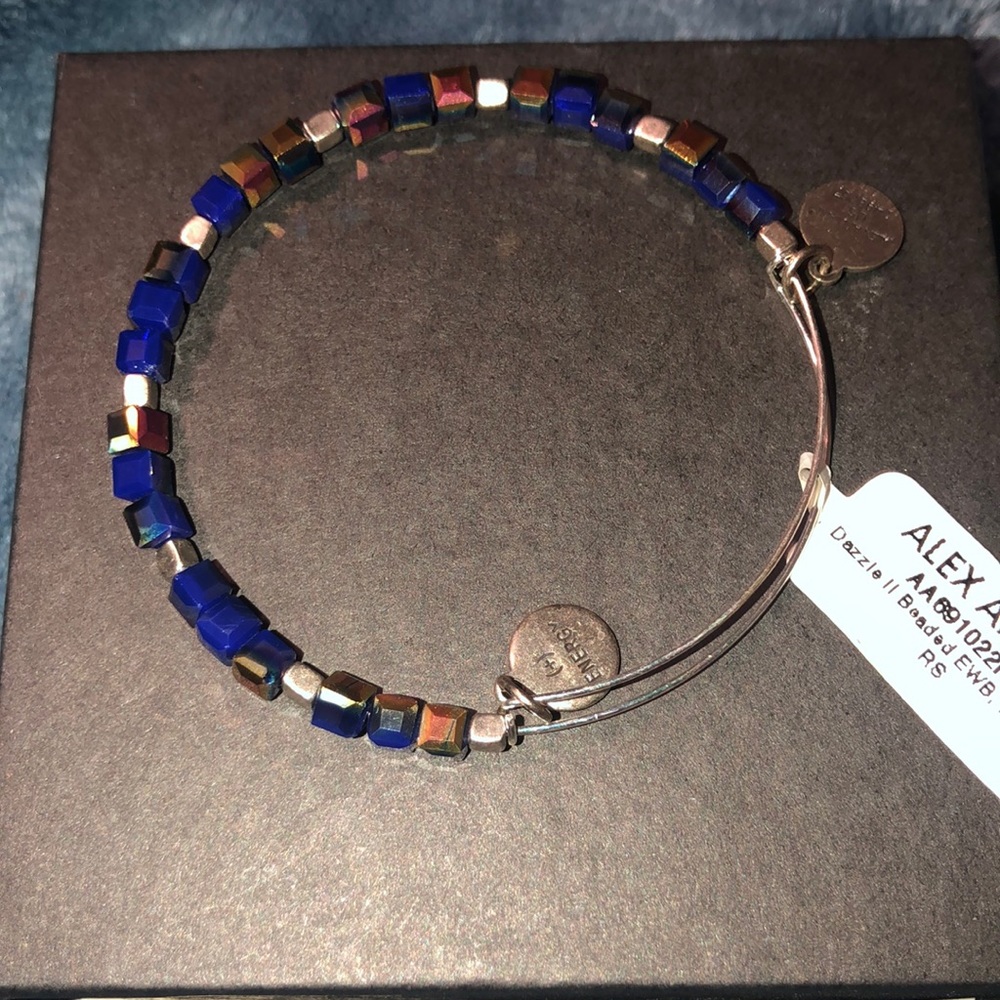 NWT Alex and Ani Dazzle Beaded Bracelet Royal Blue